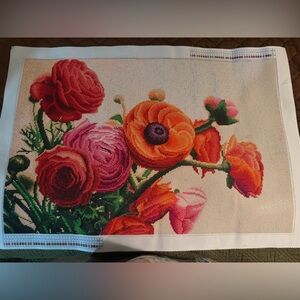 Floral Tapestry Art with Vibrant Colors